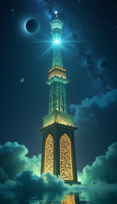 Free Celestial Islamic Sanctuary Image - Mosque, Minarets, Cosmic ...