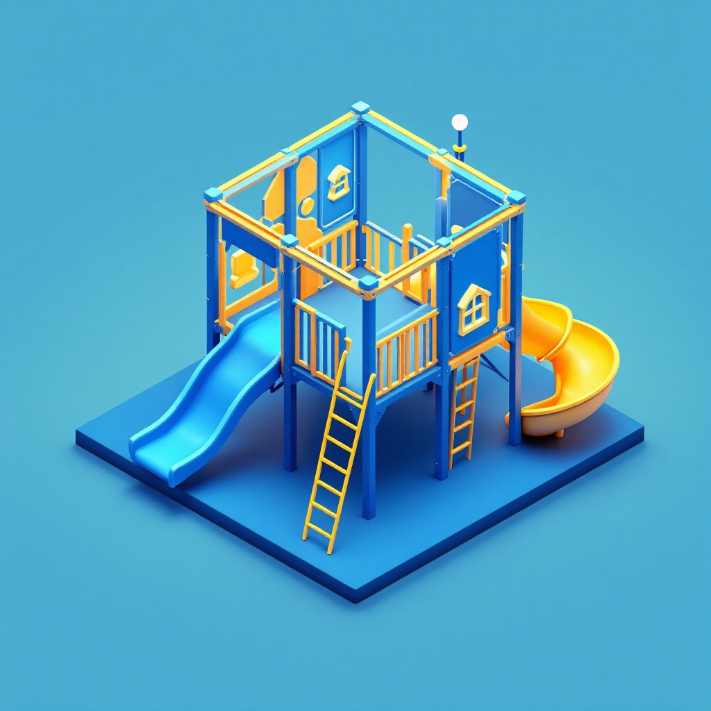 Play Structure Vector Free Modular Play Structure Image - Playground, Slide, 3d | Download at ...