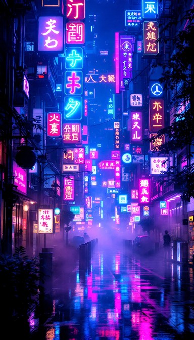 Free Neon Rain Alley Image - Neon, Rain, Tokyo | Download at StockCake