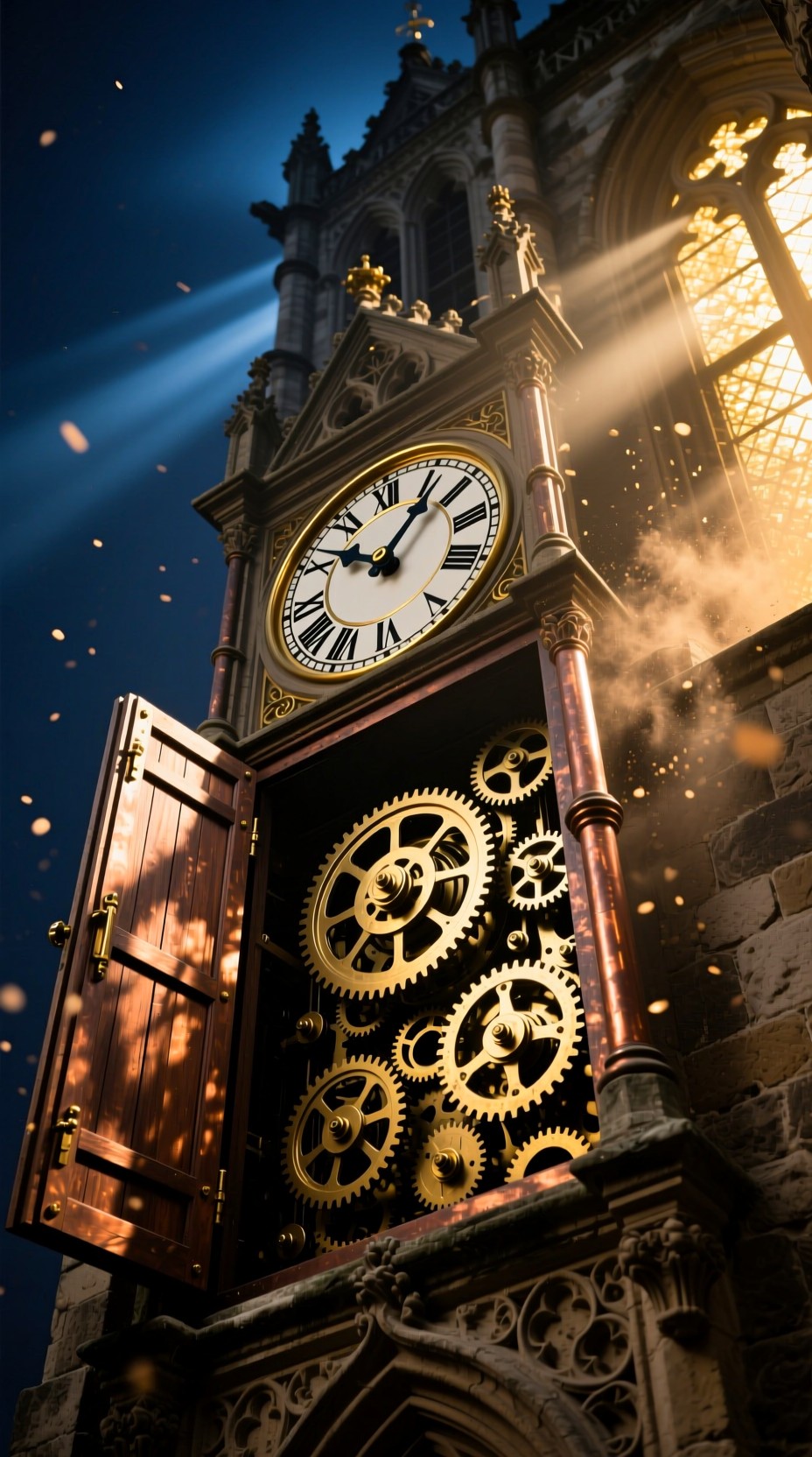 Medieval Clock Background Free Illuminated Medieval Timepiece Image - Clocktower, Medieval, Gears ...