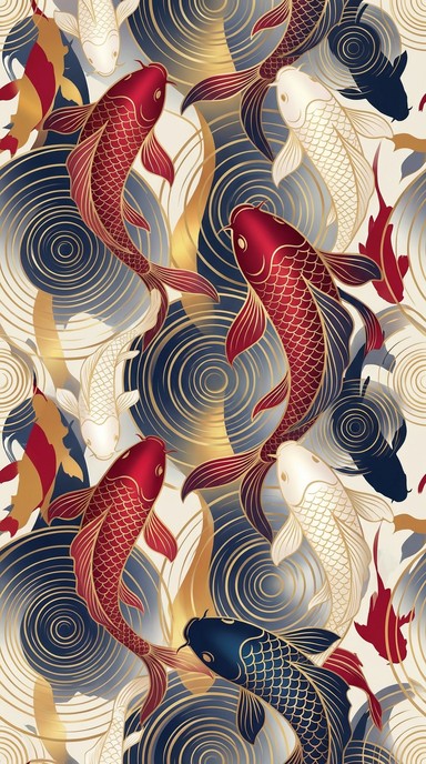 Free Flowing Koi Design Image - Koi, Fish, Pattern | Download at StockCake