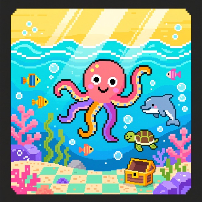 Free Underwater Pixel Paradise Image | Download at StockCake