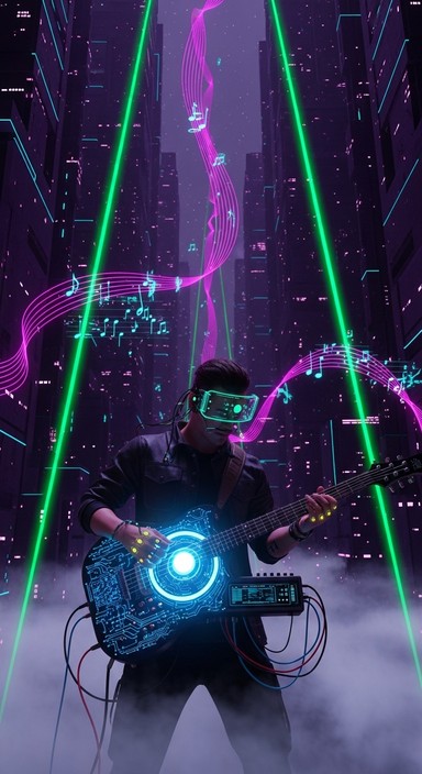 Free Neon Sound Waves Image - Cyberpunk, Neon, Musician | Download at ...