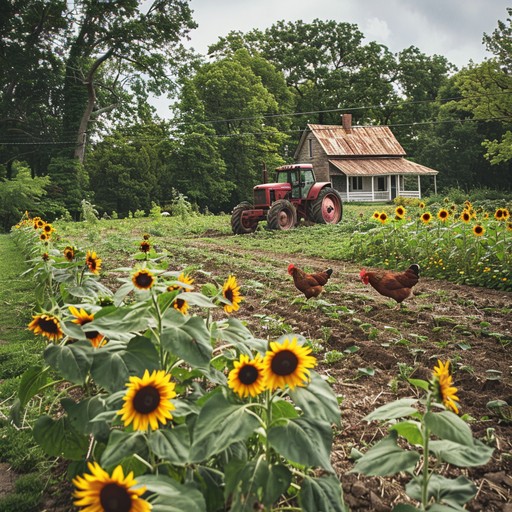 Free Rustic Farm Life Image - Sunflowers, Chickens, Farmhouse ...