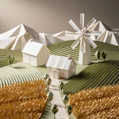 Papercraft Rural Area Making Diy Free Paper Countryside Art Image - Origami, Papercraft, Farm | Download ...