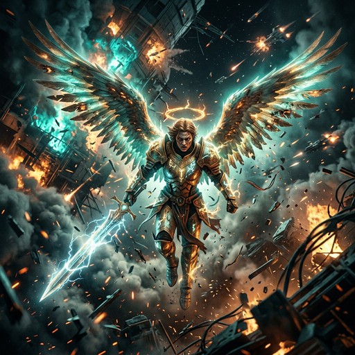 Free Divine Warrior Descends Image - Angel, Warrior, Celestial ...