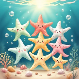 Free Dancing Starfish Party Image - Starfish, Underwater, Cute ...