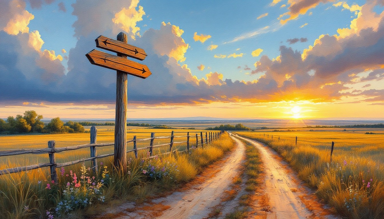 Free Country Crossroads Sunset Image - Crossroads, Countryside ...