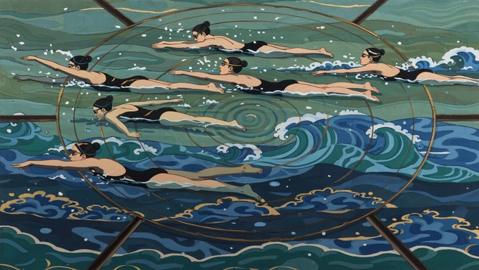 Rusty Rivets Synchronized Swimming Free Synchronized swimming art Image - Swimming, Aquatic, Synchronized ...