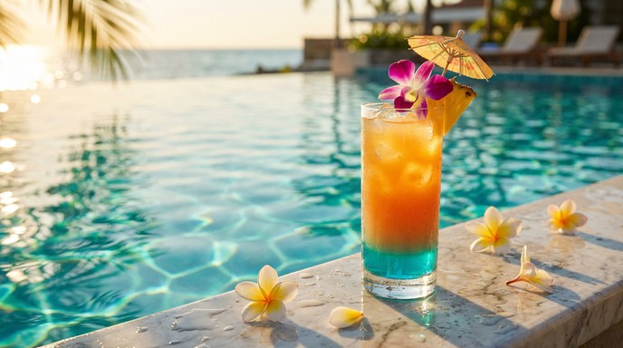 Free Sunset Poolside Drink Image - Sunset, Pool, Infinity Pool ...