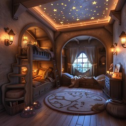 Free Magical Bedroom Interior Image - Bedroom, Children, Magical ...