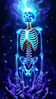 Skeleton Mist Icon Free Glowing Mystical Skeleton Image - Skeleton, Mystical, Cyan ...