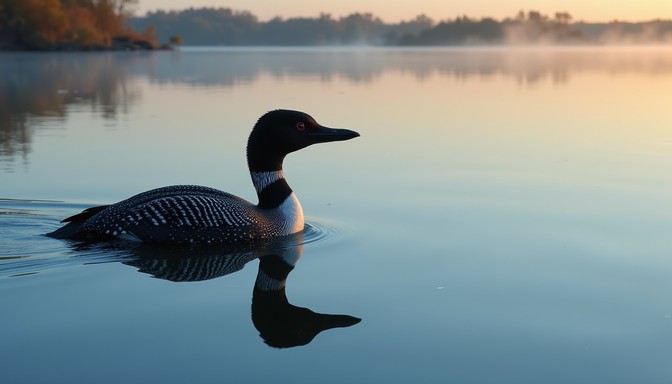 Loon Scene Free Loon at dawn Image | Download at StockCake