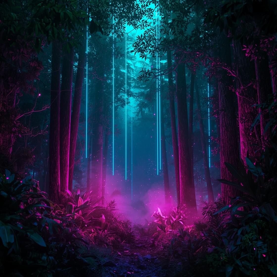 Free Neon Forest Paradise Photo - Forest, Cyberpunk, Neon | Download at ...