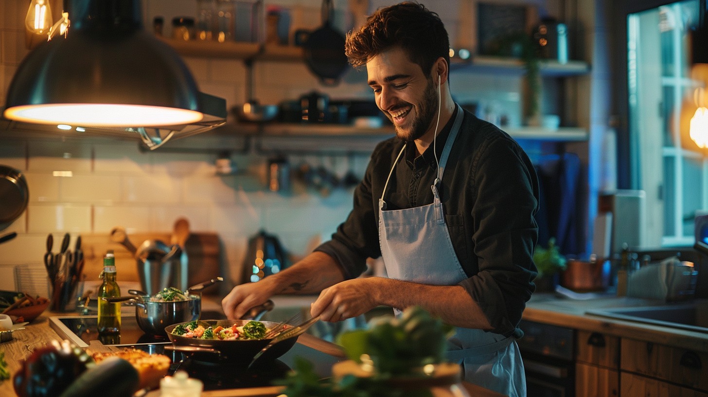 Free Cooking With Joy Image - Cooking, Kitchen, Man | Download at StockCake
