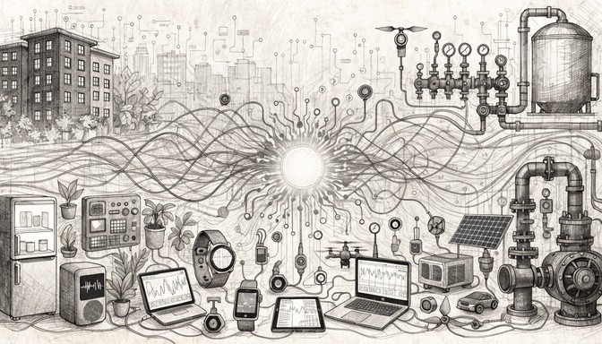 Free Connected Technology Network Image - Pencil, Sketch, Graphite ...