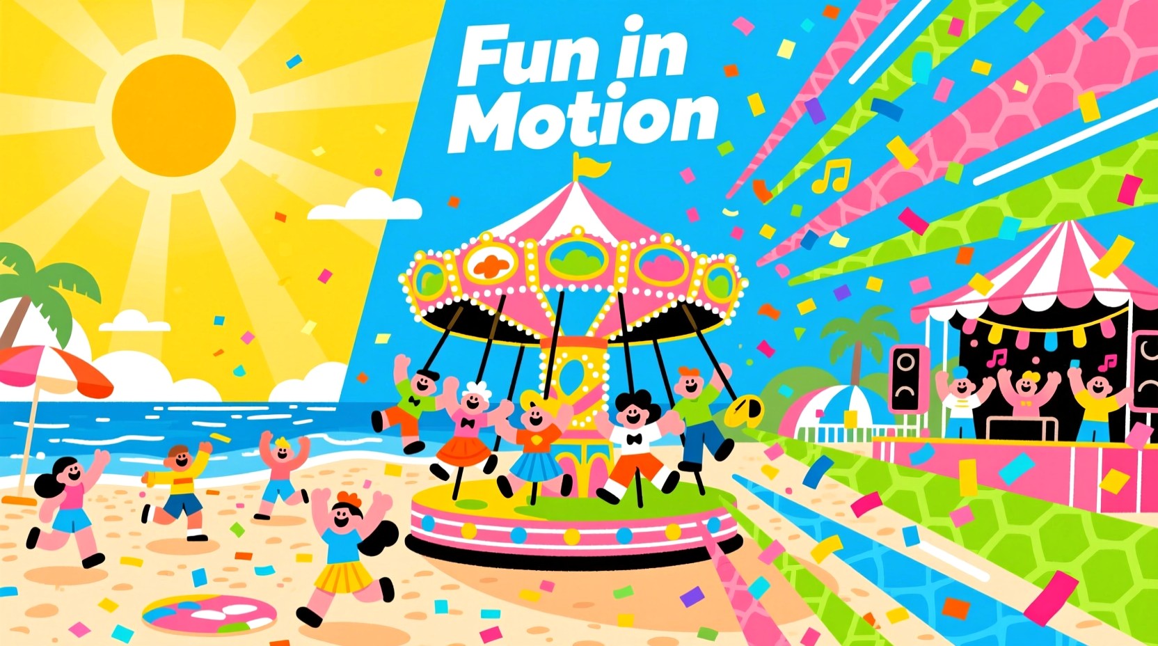 Free Colorful Festival Fun Image - Festival, Carousel, Beach | Download ...