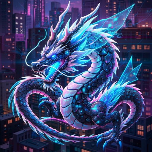 Free Cyberpunk Dragon Grid Image - Dragon, Cyberpunk, Neon | Download ...