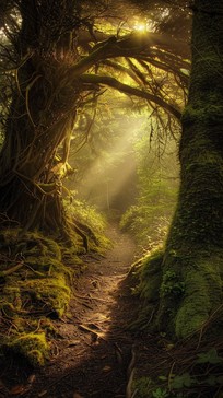 Free Mystical Forest Path Image - Forest, Sunlight, Trees | Download at ...