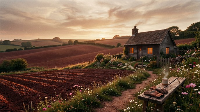 Free Peaceful Countryside Sunset Image - Countryside, Cottage, Farmland ...