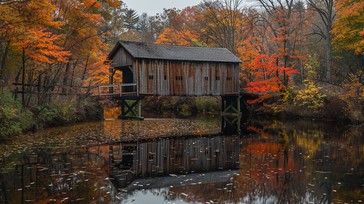 Free Autumn Covered Bridge Image - Autumn, Bridge, River | Download at ...