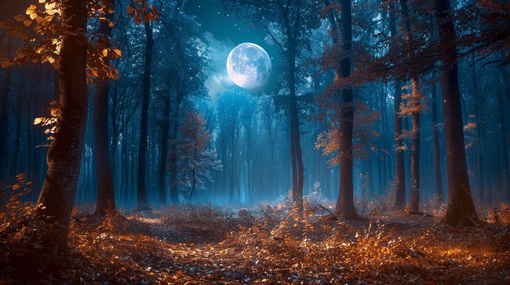 Free Mystical Moonlit Forest Image - Moon, Forest, Night | Download at ...