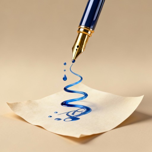 Free Flowing Ink Dance Image - Pen, Ink, Blue | Download at StockCake