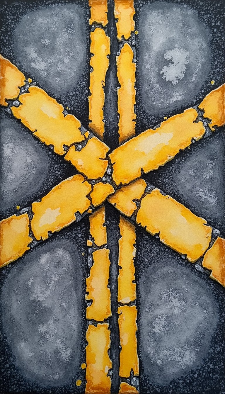 Free Weathered Yellow Crossroads Image - Watercolor, Abstract, Yellow ...
