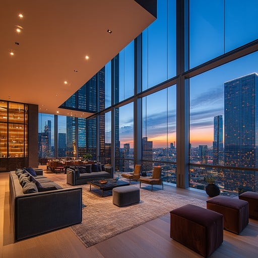 Modern Luxury Apartment Stunning City Views Stock Photos - Free ...
