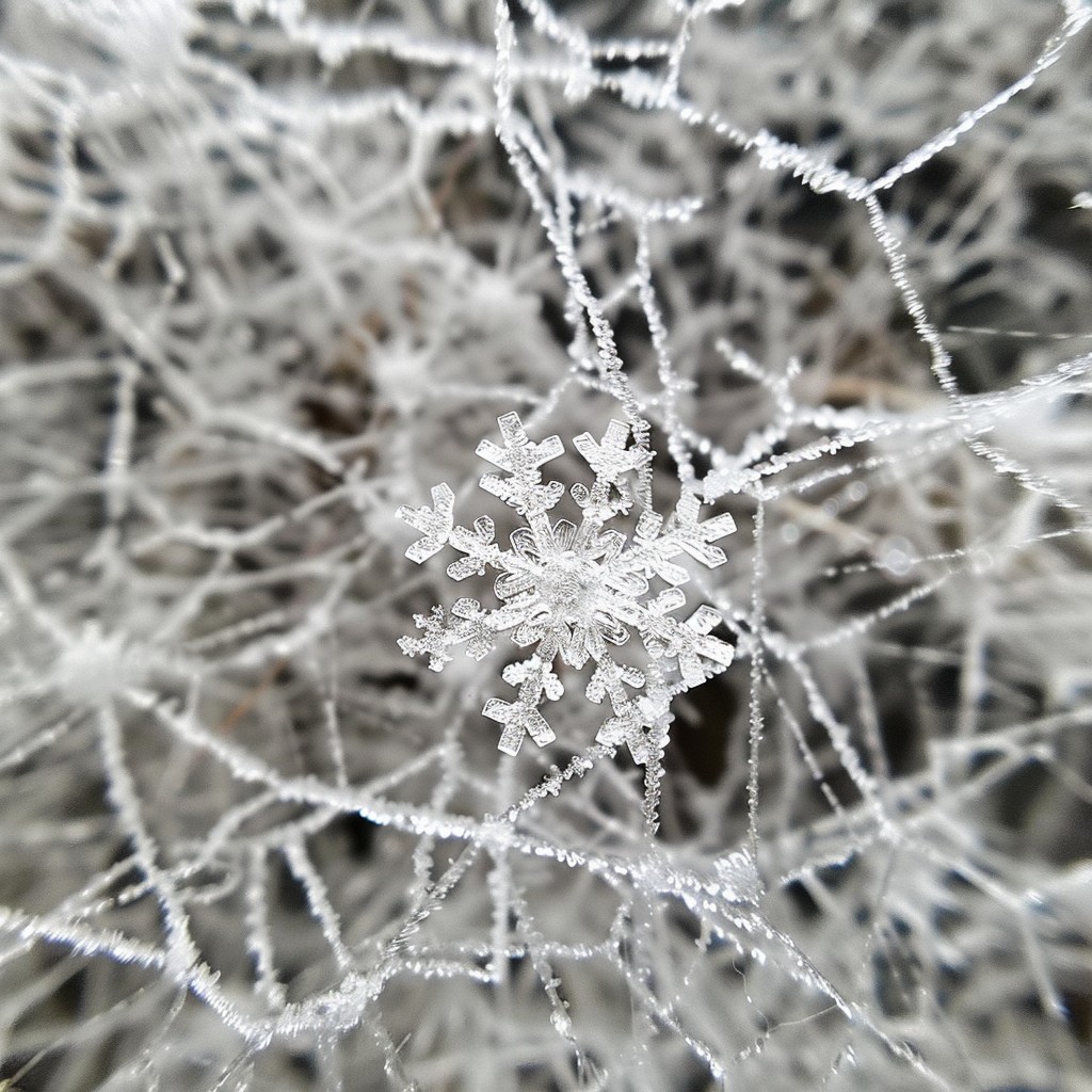 Fuzzy Snowflake Free Frosty snowflake detail Image - Snowflake, Frost, Spiderweb ...