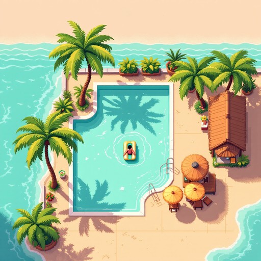 Free Pixel Paradise Pool Image - Pixel, Retro, Tropical | Download at ...