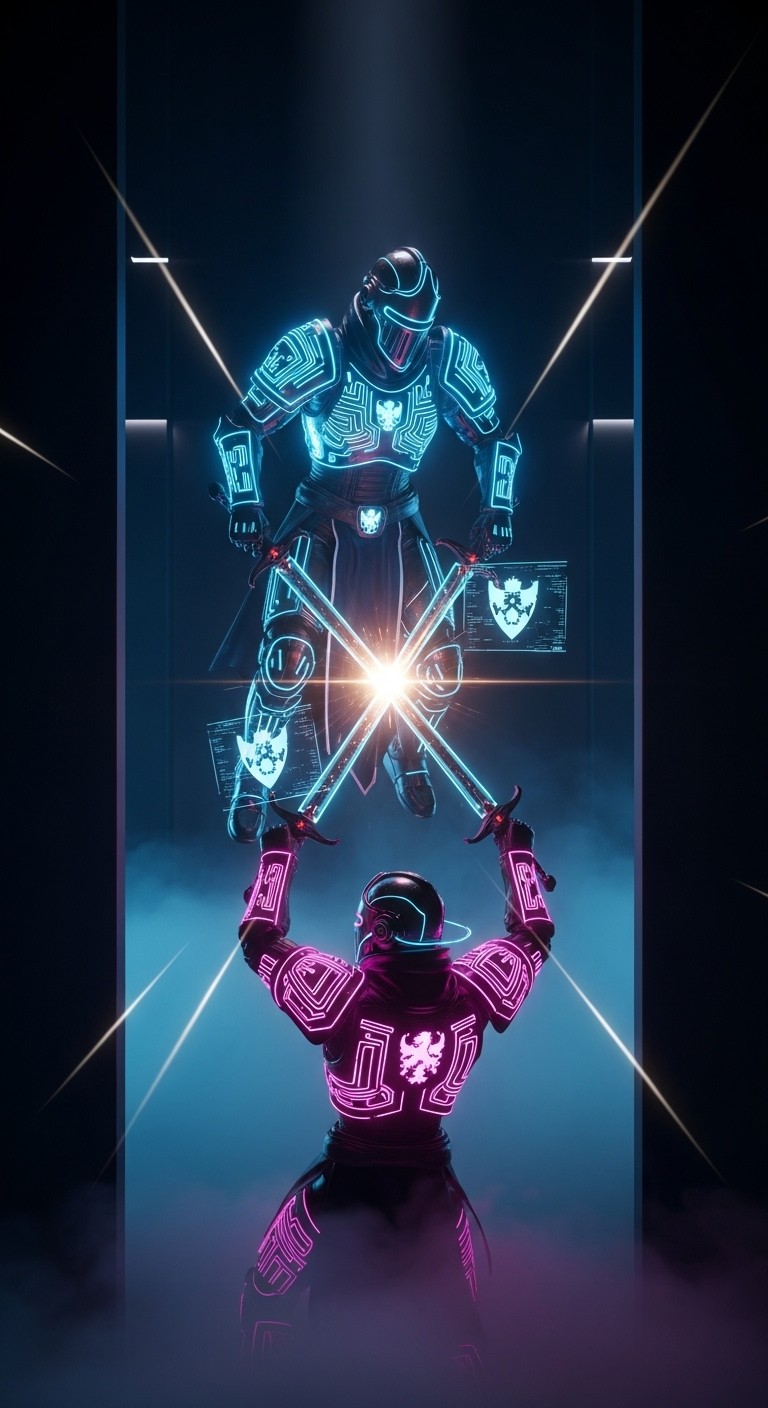 Free Neon Knights Clash Photo - Futuristic, Knights, Cyberpunk ...