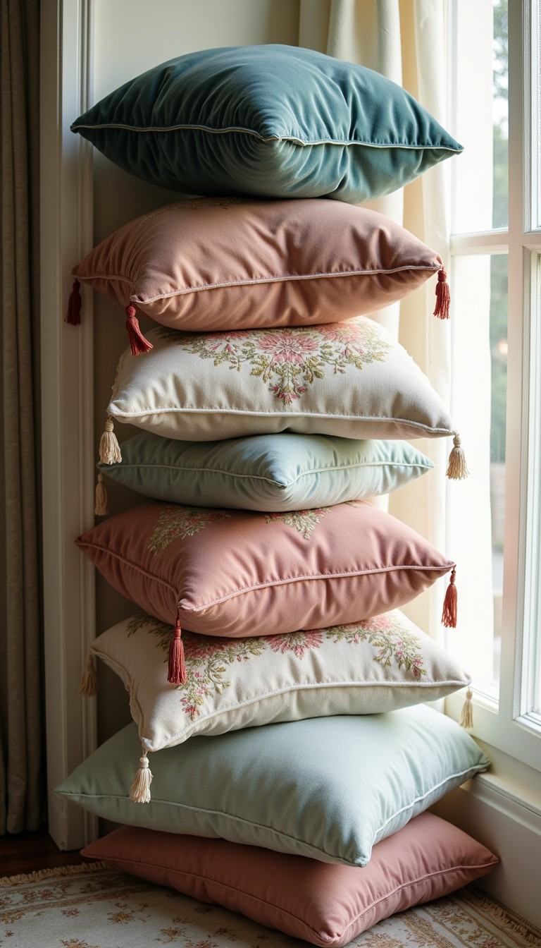 Free Stacked Vintage Pillows Photo - Pillows, Cushions, Stack ...