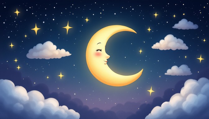 Free Moonlit Dreamy Night Image - Moon, Stars, Clouds | Download at ...