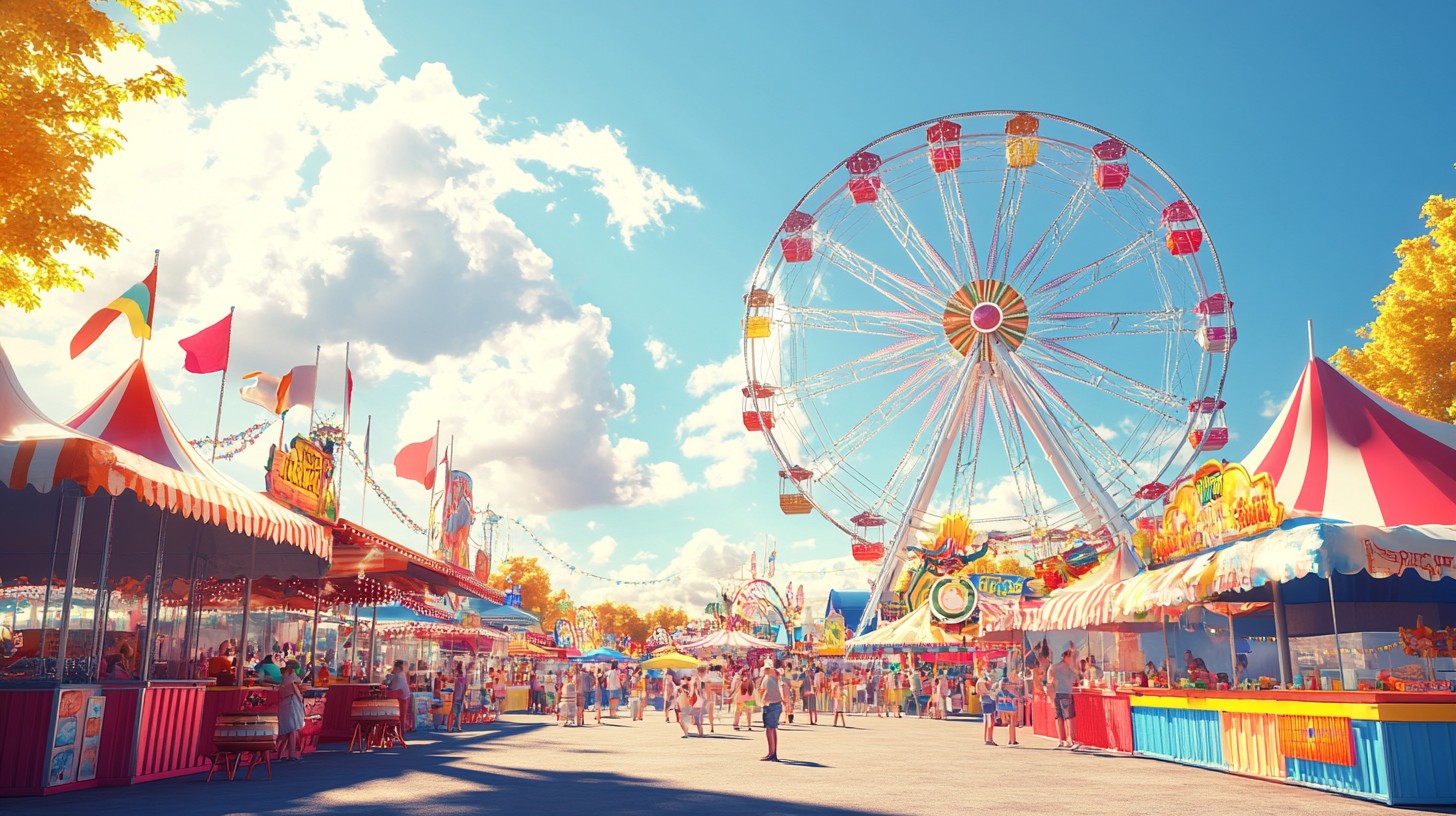Free Sunny fairground scene Image - Fairground, Sunny, Ferris Wheel ...