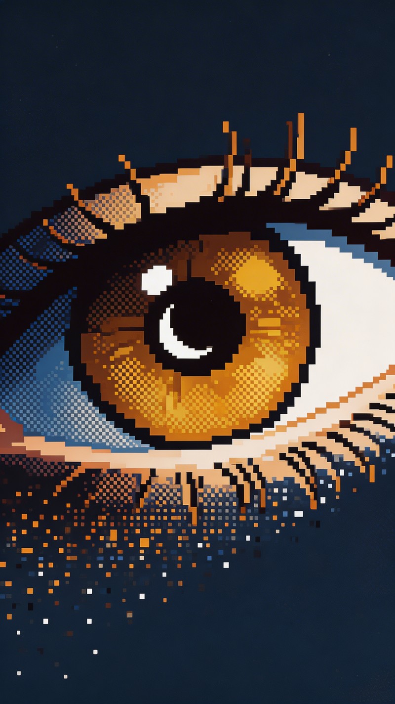 Free Moonlit Pixel Gaze Image - Eye, Pixel, Art | Download at StockCake