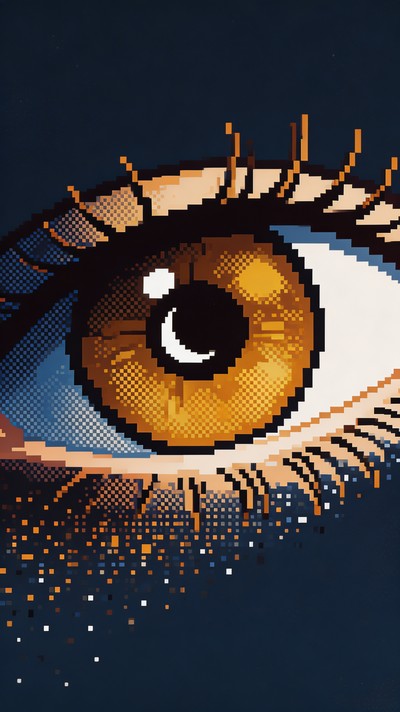 Free Moonlit Pixel Gaze Image - Eye, Pixel, Art | Download at StockCake