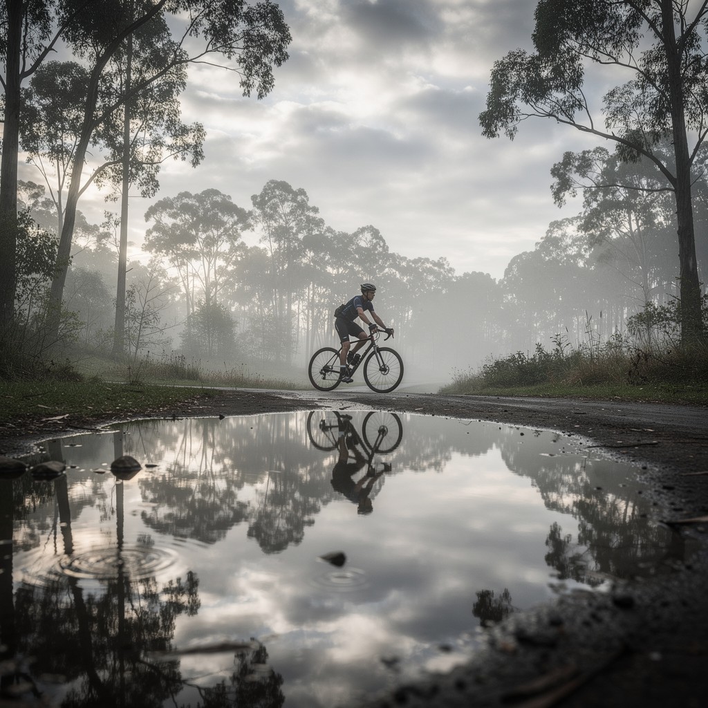 Free Pedaling Through Reflections Image - Cyclist, Bicycle, Reflection ...