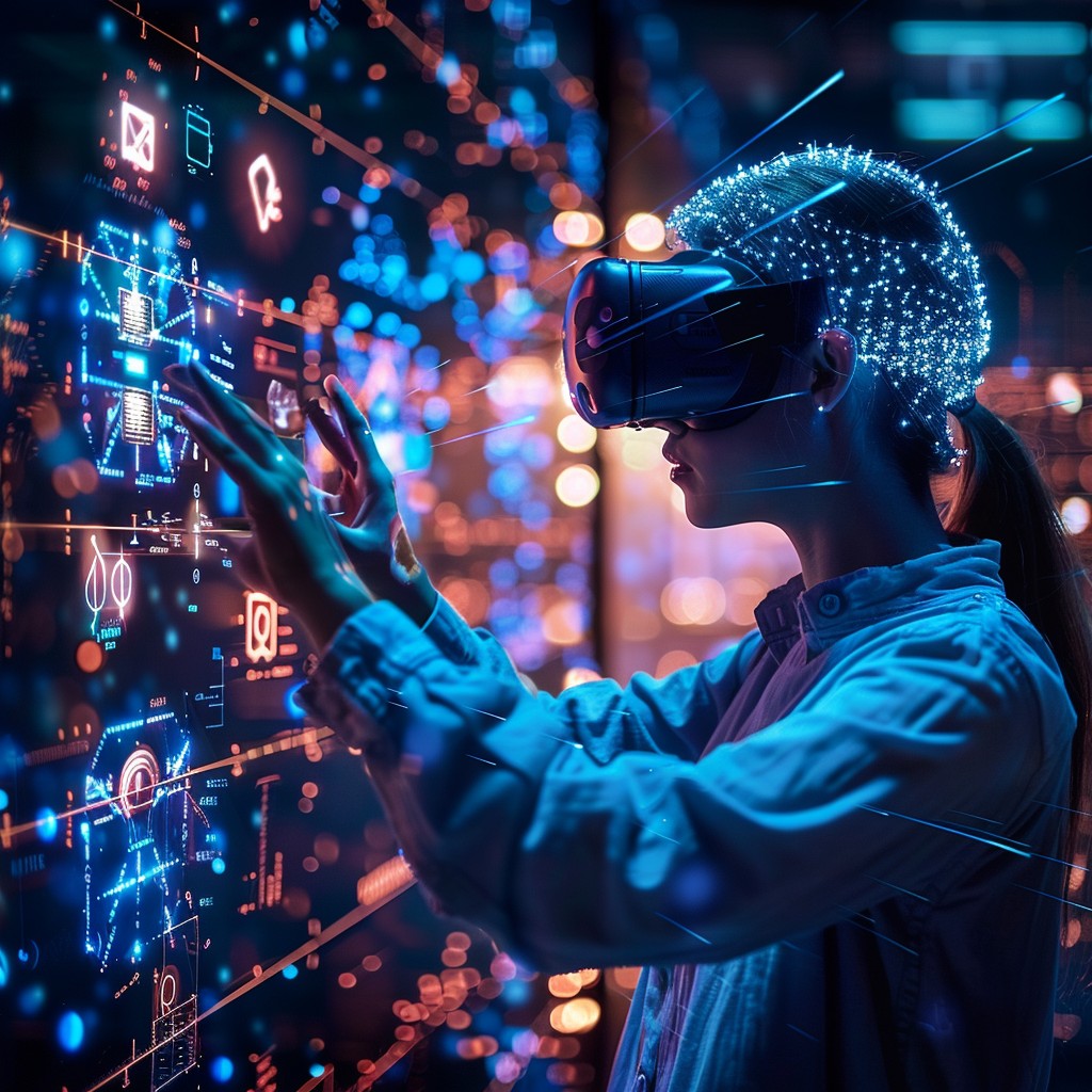 Free Virtual Reality Interaction Image - Technology, Virtual Reality ...