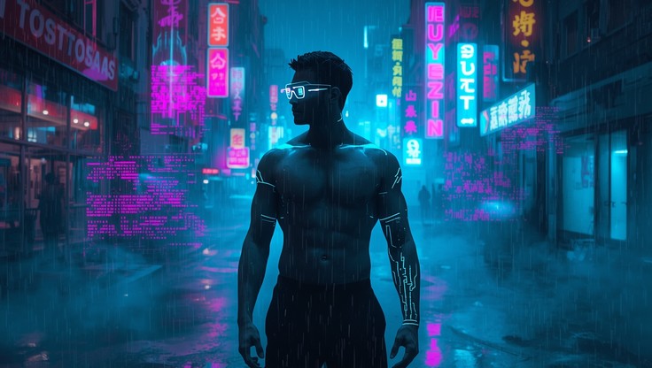 Free Neon Rain Warrior Image - Cyberpunk, Neon, Futuristic | Download ...
