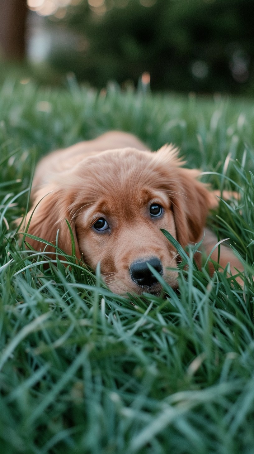 Free Puppy in Grass Image - Puppy, Grass, Nature | Download at StockCake