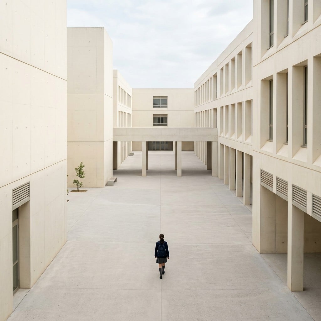 Free Solitude in Geometry Image - Schoolgirl, Architecture, Minimal ...