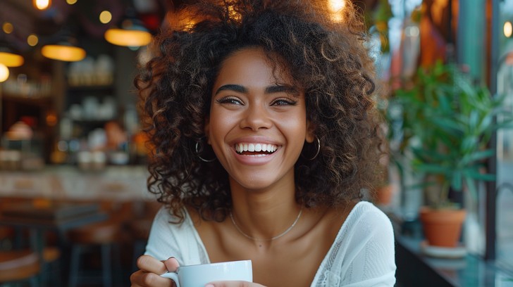 Free Joyful Coffee Break Image - Café, Woman, Coffee | Download at ...