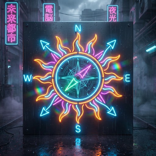 Free Neon Compass Glows Image - Neon, Cyberpunk, Compass | Download at ...