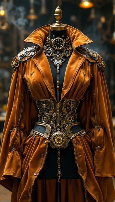 Clockwork Robe Free Steampunk Couture Art Image - Steampunk, Clockwork, Gears ...