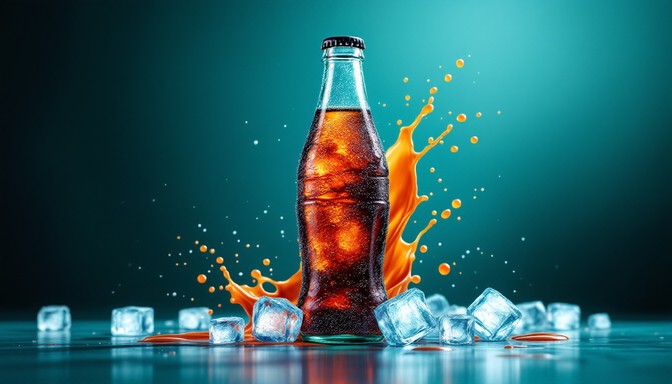 Free Refreshing Cola Splash Image - Bottle, Splash, Ice | Download at ...