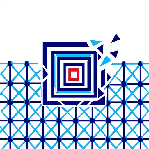 This flat vector illustration shows a bold geometric design that stands ...