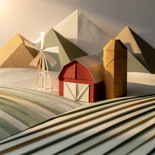 Free Folded Farm Landscape Image - Origami, Paper, Farmland | Download ...