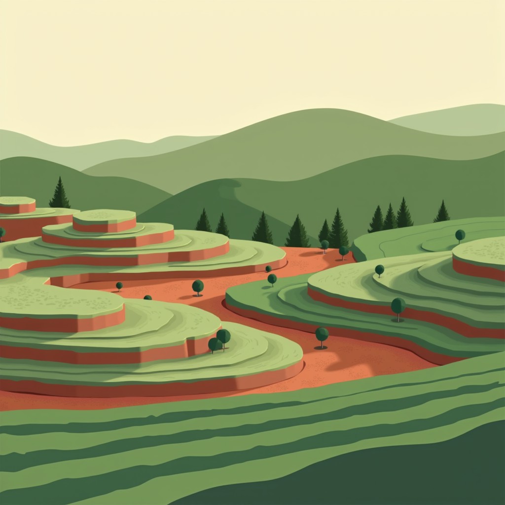 Free Geometric Terraced Fields Image - Terraced, Fields, Geometric ...