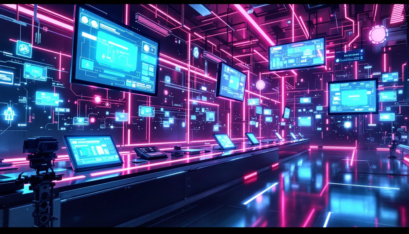 Free Neon Control Center Image - Cyberpunk, Futuristic, Holographic ...